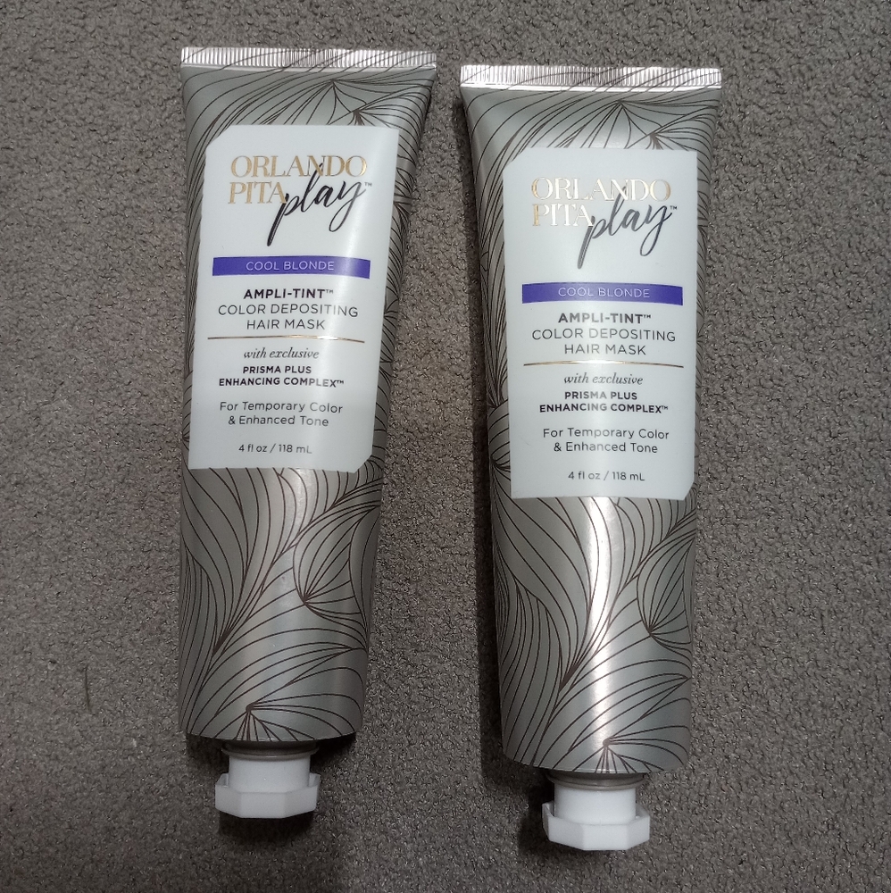New 2 Pack Orlando Pita Play Cool Blonde Ampli-Tint Color Depositing Hair Mask